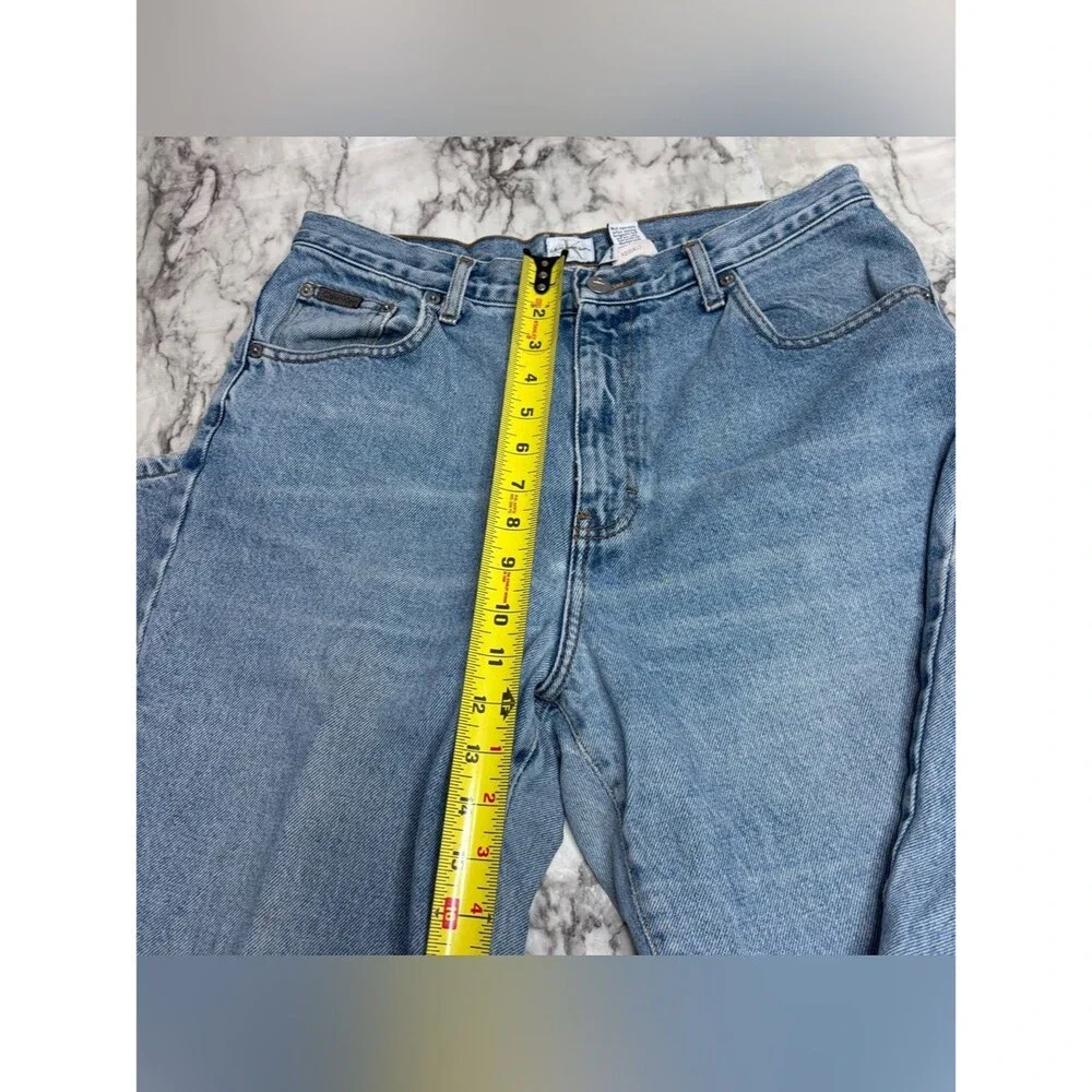Calvin Klein 90s 100% Cotton light Blue Denim Jeans patch logo  13/14 Vintage